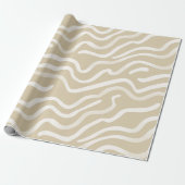 Minimale beige Sandwellen-Warm-Abstract-Pattern Geschenkpapier (Ungerollt)