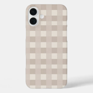 Minimale beige Schachbrettmuster iPhone 16 Plus Hülle