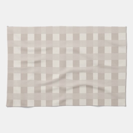 Minimale beige Schachbrettmuster Geschirrtuch (Horizontal)