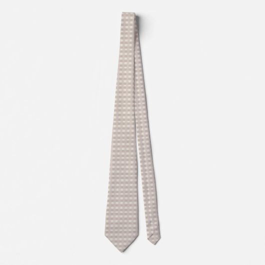 Minimale beige Schachbrettmuster Krawatte (Vorderseite)