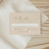 Minimale Beige-Script-Hochzeit RSVP Karte