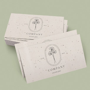 Minimale Beige Textured Business Card Visitenkarte