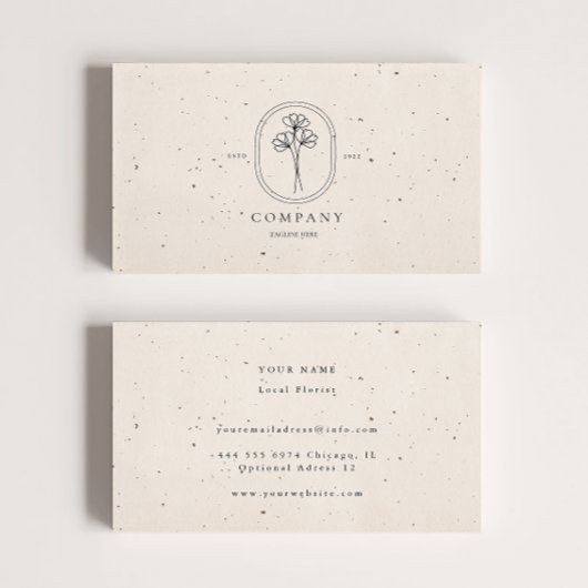 Minimale Beige Textured Business Card Visitenkarte
