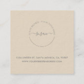 Minimale Beige Vielen Dank einfügen - Küstenstyle Quadratische Visitenkarte (Rückseite)