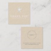 Minimale Beige Vielen Dank einfügen - Küstenstyle Quadratische Visitenkarte (Vorne/Hinten)