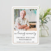 Minimale Beileid Beerdigungskarte Dankeskarte (Stehend Vorderseite)