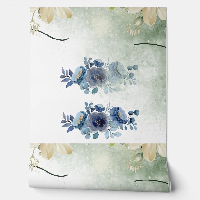 Minimale benutzerdefinierte blaue Farbe Tapete (Abrollen)