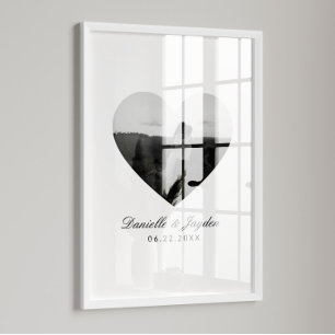 Minimale benutzerdefinierte Herzfoto-Paare Poster