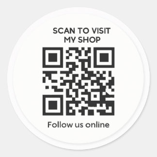 Minimale benutzerdefinierte QR-Code-Geschäftsaufkl Runder Aufkleber