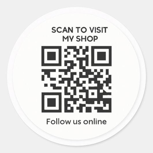 Minimale benutzerdefinierte QR-Code-Geschäftsaufkl Runder Aufkleber (Vorderseite)