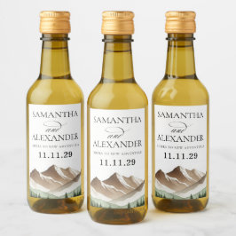 Minimale Berge Weinetikett