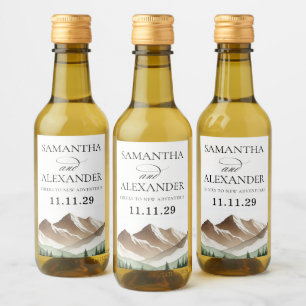 Minimale Berge Weinetikett