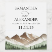 Minimale Berge Weinetikett (Einzelnes Label)