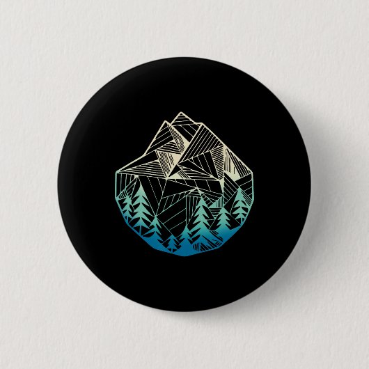 Minimale Berggeometrie Outdoor Wandern Button (Vorderseite)