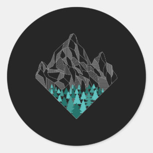 Minimale Berggeometrie Outdoor Wandern Natur  Runder Aufkleber