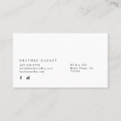 Minimale berufliche Geschäfts-Karten Visitenkarte (Rückseite)