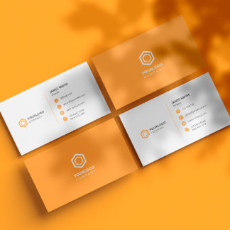 Minimale Berufliche Orangen Icons Visitenkarte