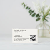 Minimale Berufliche QR-Code-Visitenkarte Visitenkarte (Stehend Vorderseite)