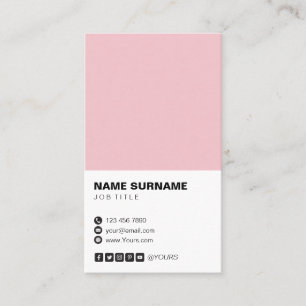 Minimale berufliche rosa vertikale Geschäfts-Karte Visitenkarte