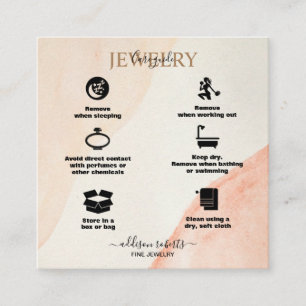 Minimale Berufliche Terracotta Boho Juwelierpflege Quadratische Visitenkarte