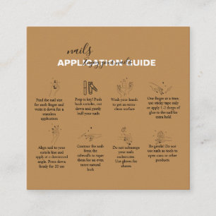 Minimale Berufliche Terracotta Nagelanwendung Quadratische Visitenkarte