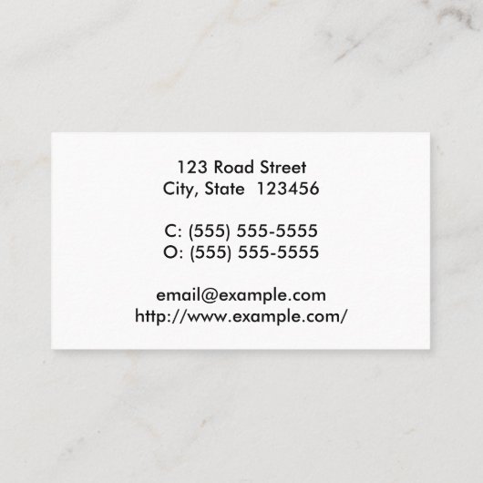 Minimale, Berufliche Visitenkarte (Rückseite)