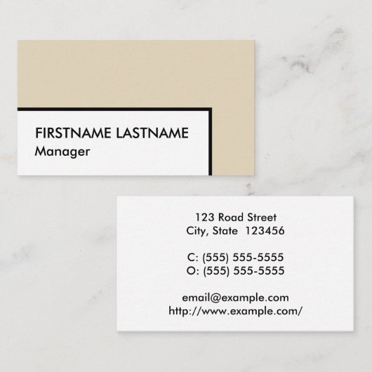 Minimale, Berufliche Visitenkarte (Vorne/Hinten)