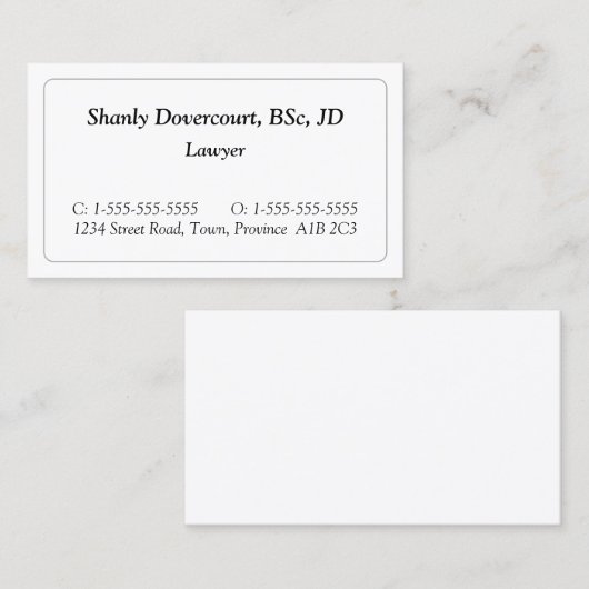 Minimale Berufliche Visitenkarte (Vorne/Hinten)