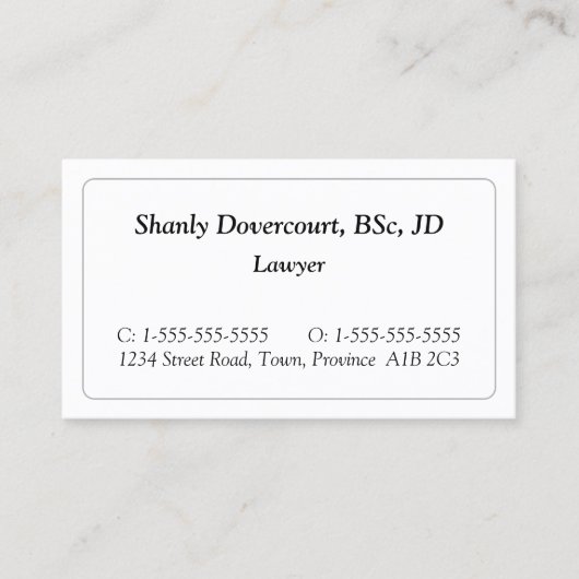 Minimale Berufliche Visitenkarte (Vorderseite)