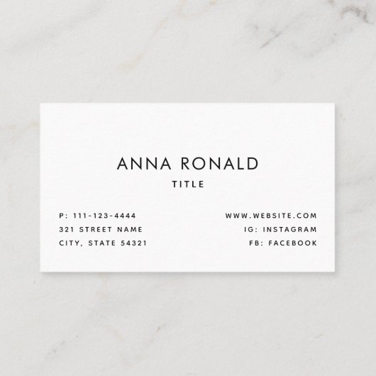 Minimale Berufliche White QR Code Business Card Visitenkarte (Rückseite)