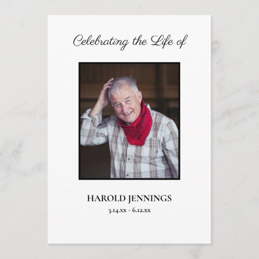 Minimale Bestattungsprogrammaufstellung Programm (Vorderseite)