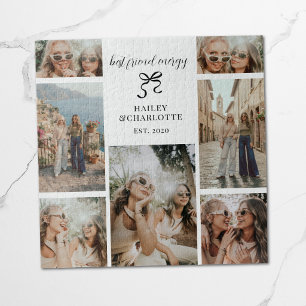 Minimale beste Freundinnen moderne BFF-Fotogeschen Puzzle
