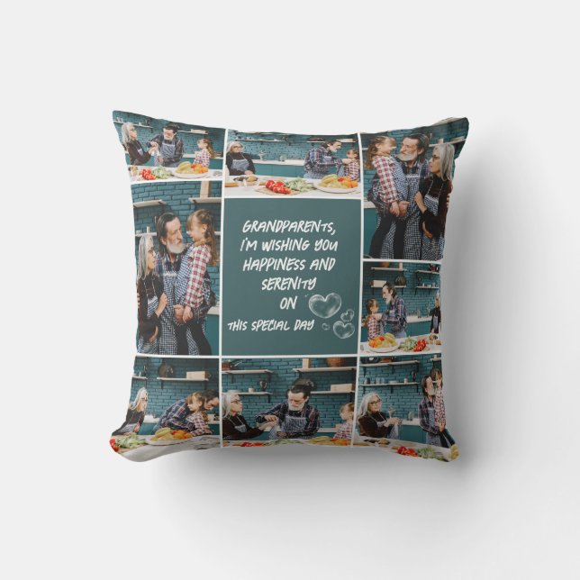 Minimale Beste Großeltern Fotos Kissen werfen (Vorderseite)