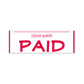 Minimale "Bezahlte" Gummi-Briefmarke Permastempel (Design)