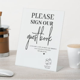 Minimale Bitte unterschreiben Sie unser Gästebuch Sockelschild