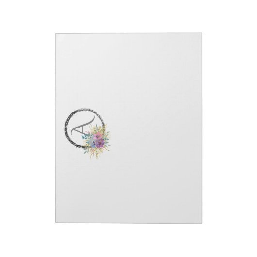 *~* Minimale Bläschen-Glitzer-Monogramm erste Girl Notizblock (Rotiert)