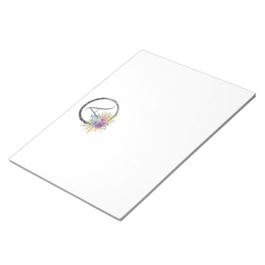 *~* Minimale Bläschen-Glitzer-Monogramm erste Girl Notizblock (angewinkelt)