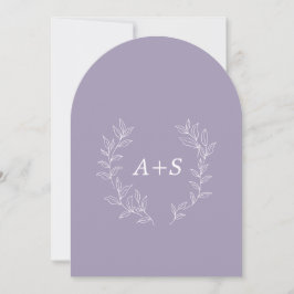 Minimale Blatt | Gebogene Monogramm-Hochzeitseinla Einladung