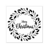 Minimale Blätter & Branchen Weihnachtskranz Permastempel (Design)