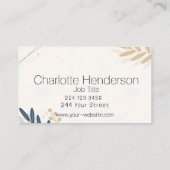 Minimale Blätter Visitenkarte (Rückseite)