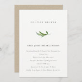 Minimale Blattfarbe Wasser Farbe Paare Dusche Einladung (Vorne/Hinten)