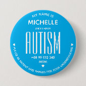 Minimale Blaue ASD-Autismus-Bewusstsein-ADHS-Sonde Button (Vorderseite)
