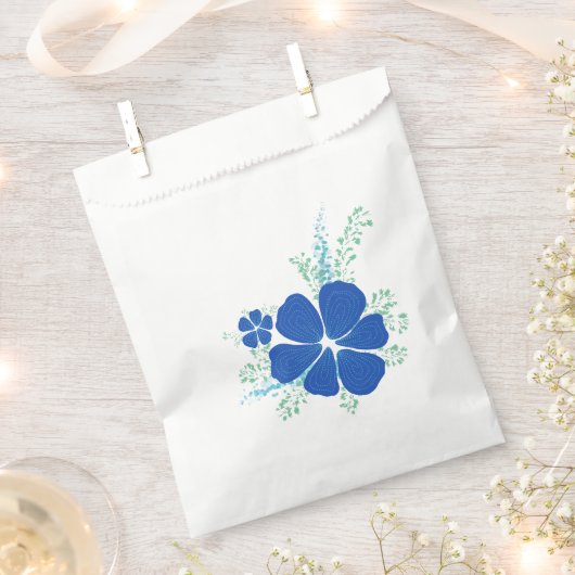 Minimale blaue Blumengeburtstags-Geschenktüte / Bo Geschenktütchen (Ausgeschnitten)