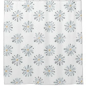 Minimale Blaue Gänseblümchen-Blumen Duschvorhang (Vorderseite)