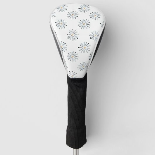 Minimale Blaue Gänseblümchen-Blumen Golf Headcover (Vorderseite)