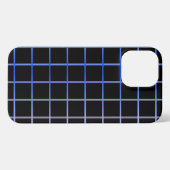 Minimale blaue Grid-Hülle | Moderne Geometrie   iPhone Hülle (Rückseite (Horizontal))
