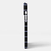 Minimale blaue Grid-Hülle | Moderne Geometrie   iPhone Hülle (Linke Seite)