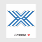 Minimale Blaue Linie Buchstabe X Monogramm Aufkleber (Blatt)
