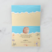 Minimale Blaue Ozean-Sommerhochzeit Dankeskarte (Innenseite)