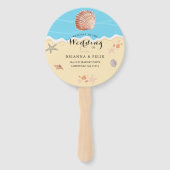 Minimale Blaue Ozean-Sommerhochzeit Fächer (Vorderseite)